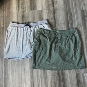 Duluth Trading 2X skirt skort womens plus walking casual blue white stripe green